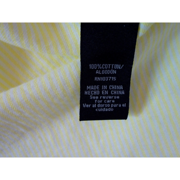 Zac & Rachel Yellow Striped Roll Tab Sleeve Button-Up Tunic‎ Blouse 1X - Picture 4 of 11